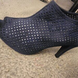 Navy Blue Heel Bootie
